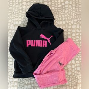 Girls Matching Puma Hoodie and Leggings